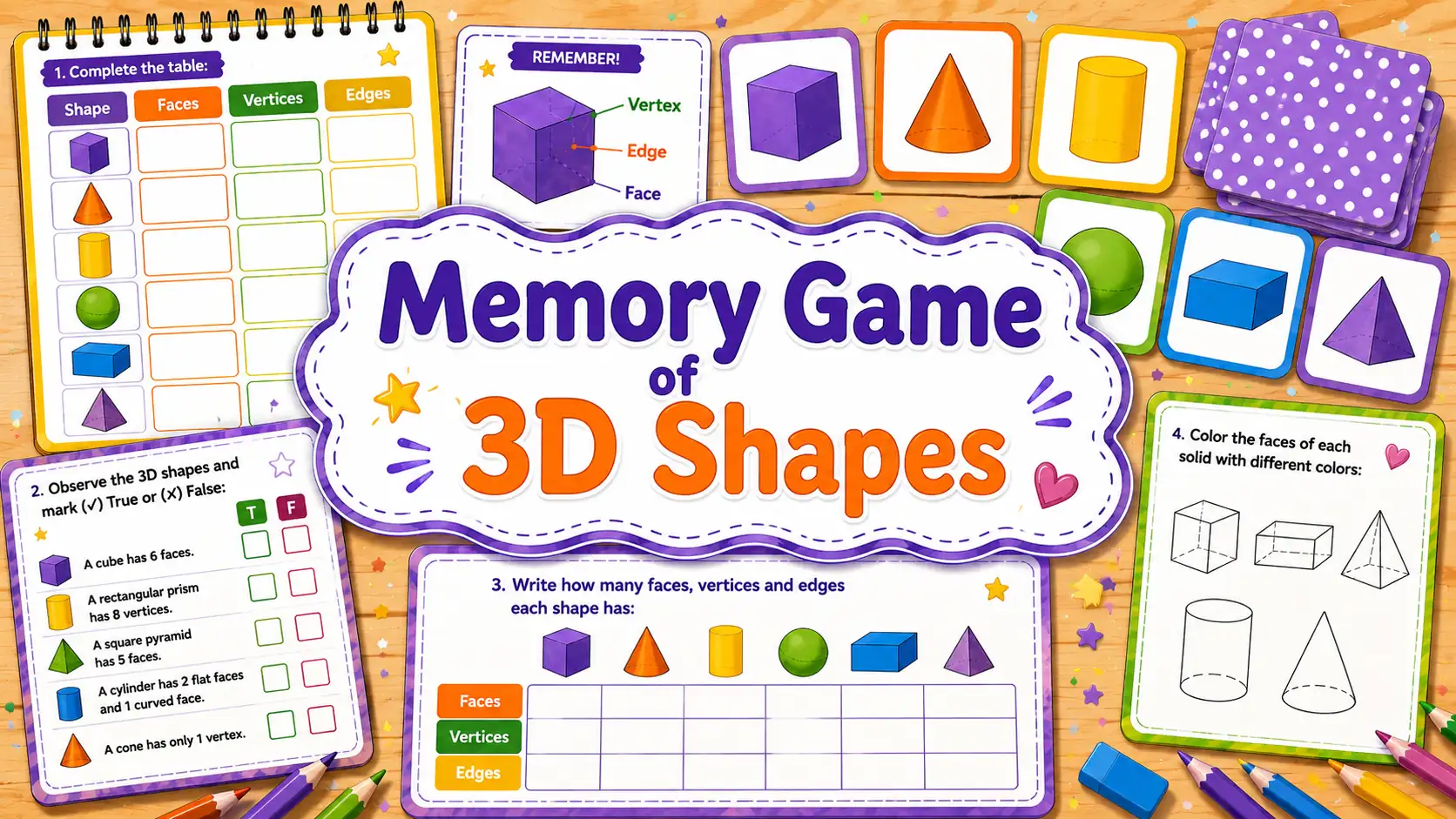 3D Shapes Memory Game